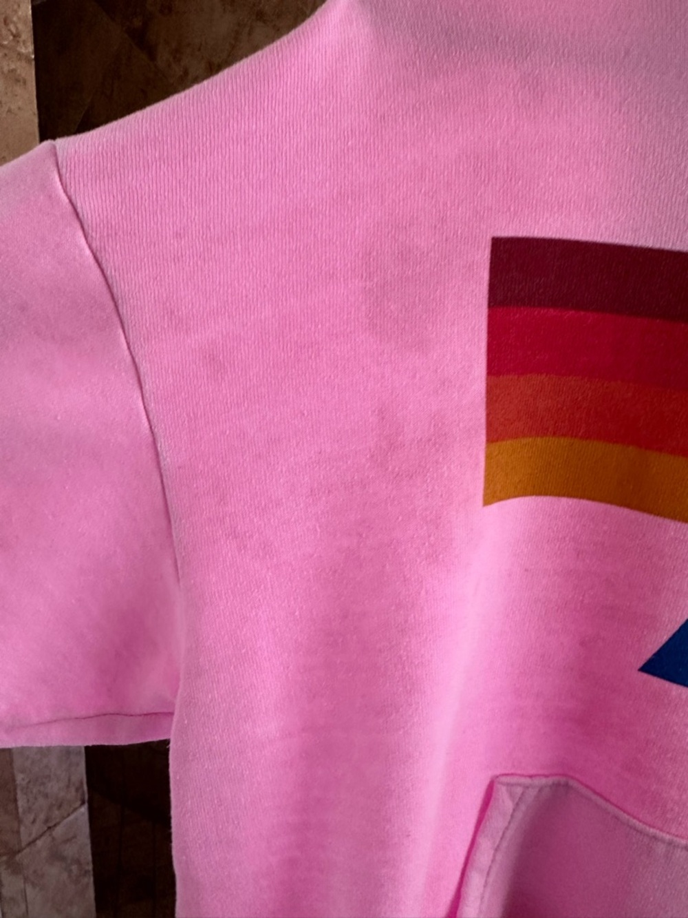 Aviator Nation Pink Graphic Logo Hoodie Sweatshirt-FLAWED w Iron-on Patches - Picture 4 of 14